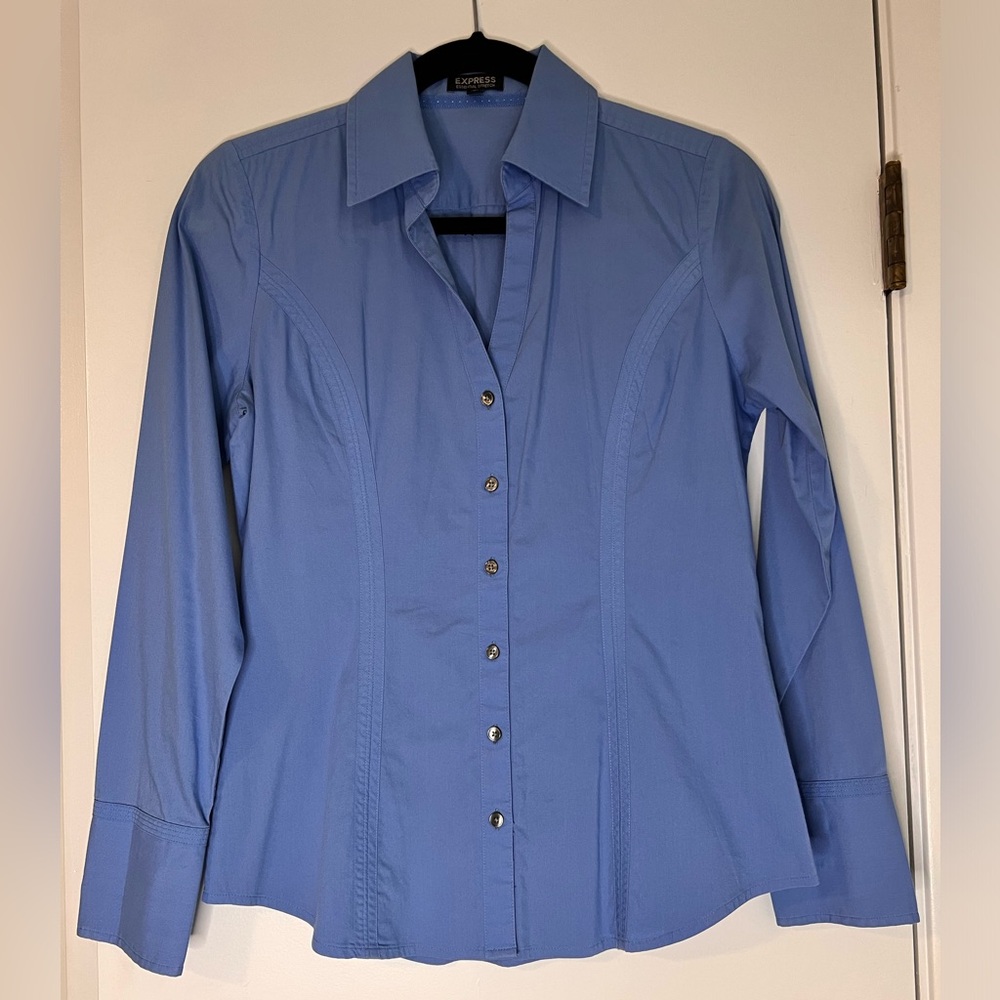 Express Blue Button Down Shirt Size Small